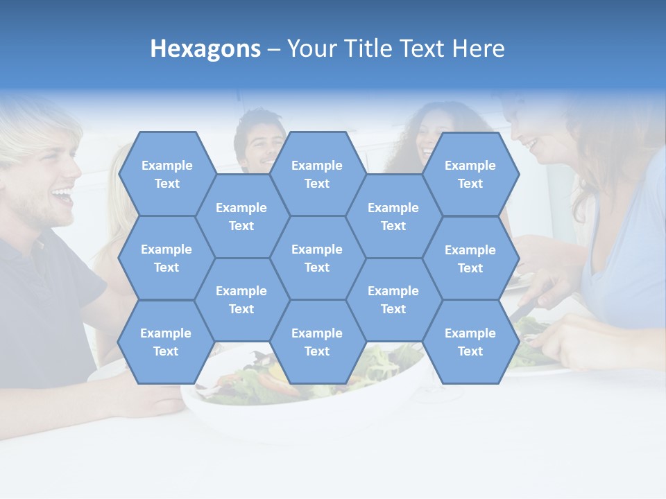 A Group Of People Sitting Around A Table Eating Food PowerPoint Template