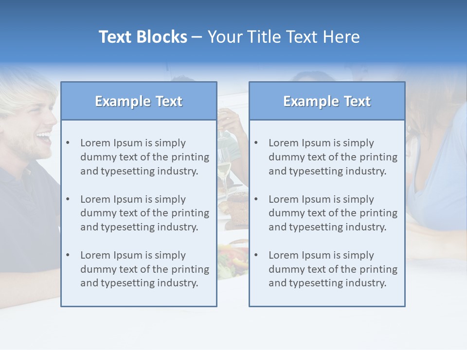 A Group Of People Sitting Around A Table Eating Food PowerPoint Template