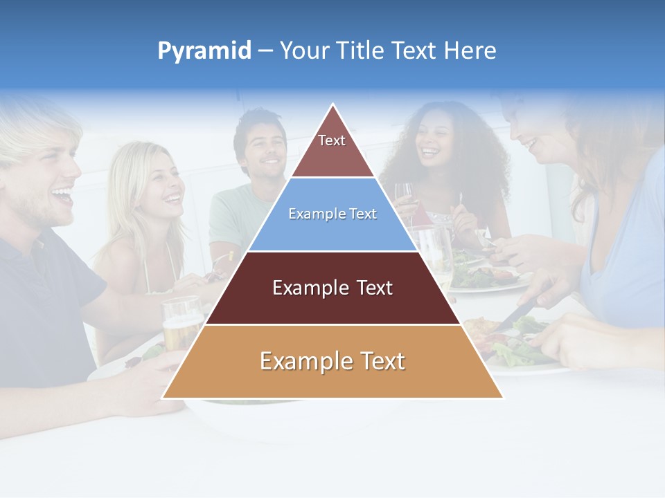 A Group Of People Sitting Around A Table Eating Food PowerPoint Template