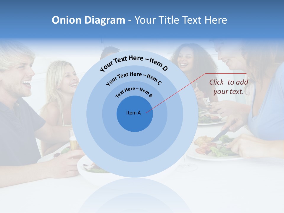 A Group Of People Sitting Around A Table Eating Food PowerPoint Template