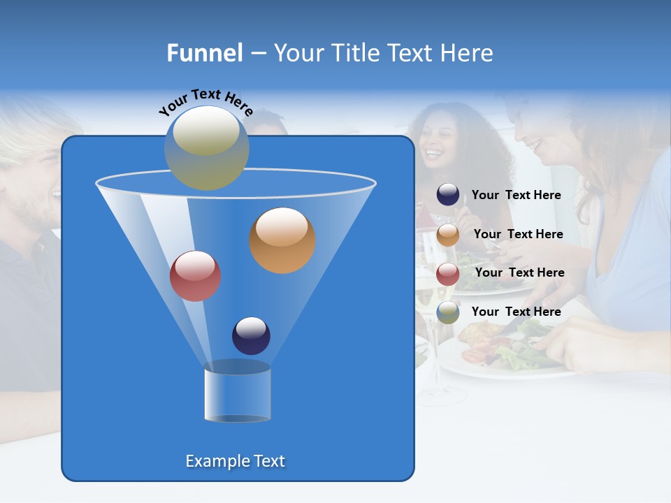 A Group Of People Sitting Around A Table Eating Food PowerPoint Template