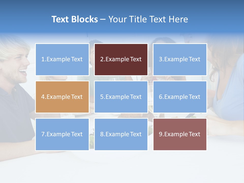 A Group Of People Sitting Around A Table Eating Food PowerPoint Template