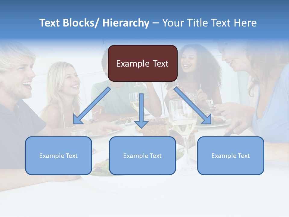 A Group Of People Sitting Around A Table Eating Food PowerPoint Template