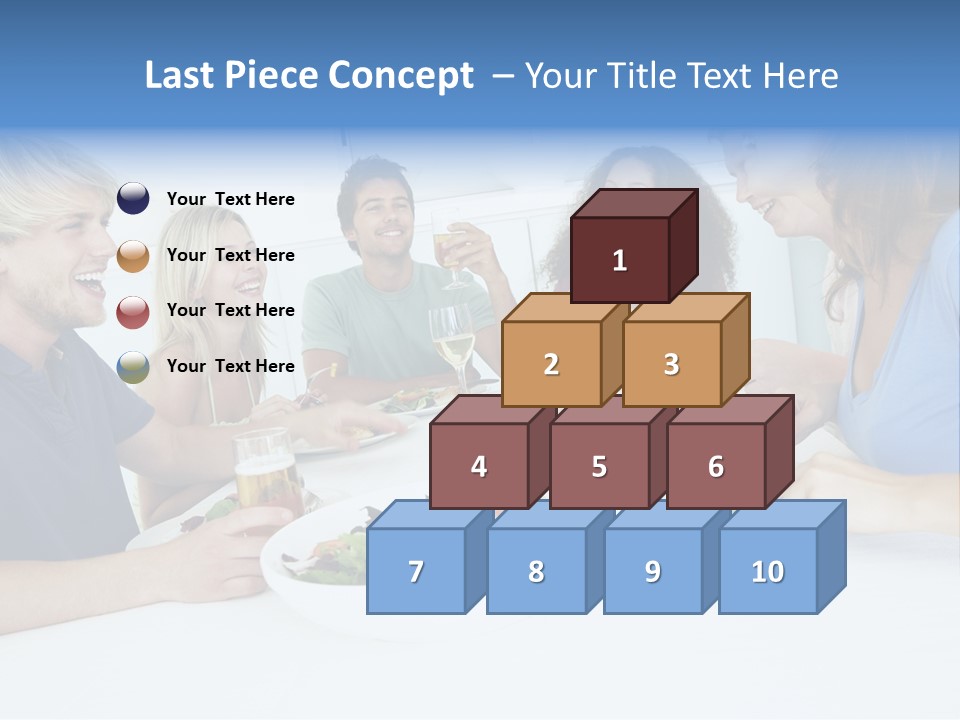 A Group Of People Sitting Around A Table Eating Food PowerPoint Template