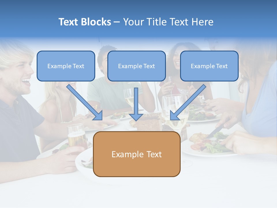 A Group Of People Sitting Around A Table Eating Food PowerPoint Template