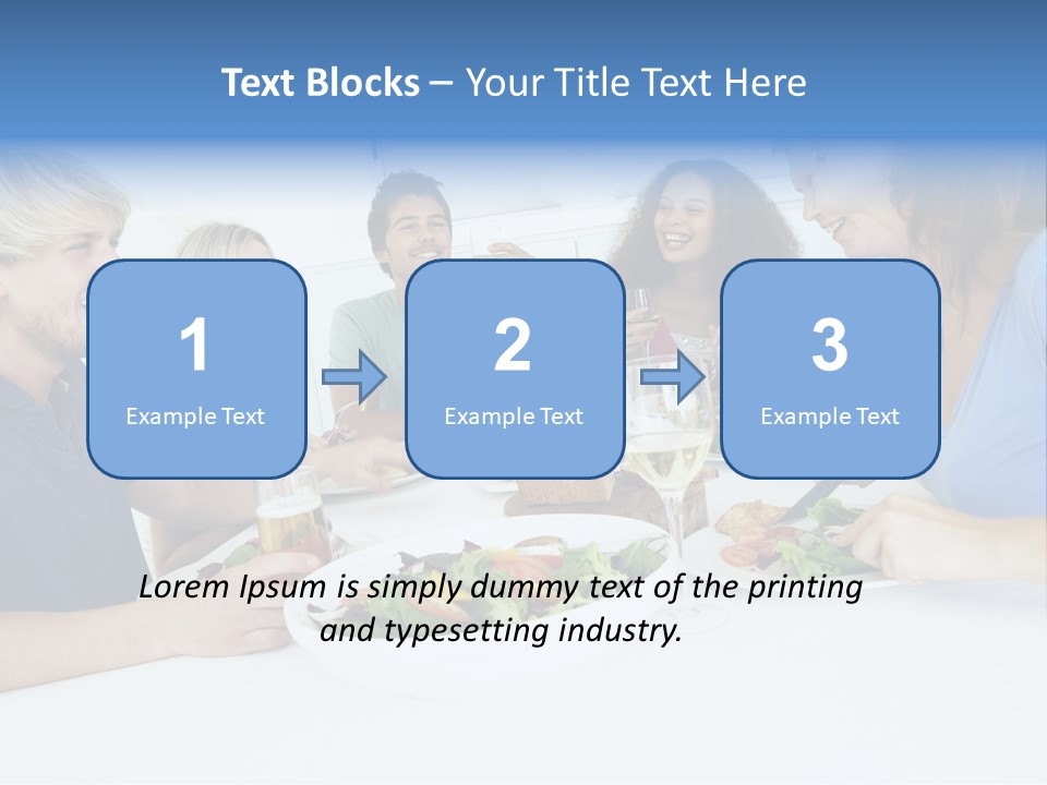 A Group Of People Sitting Around A Table Eating Food PowerPoint Template