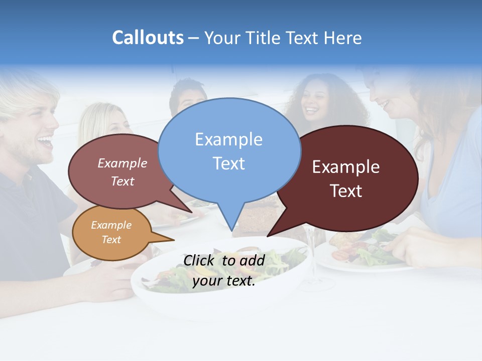 A Group Of People Sitting Around A Table Eating Food PowerPoint Template