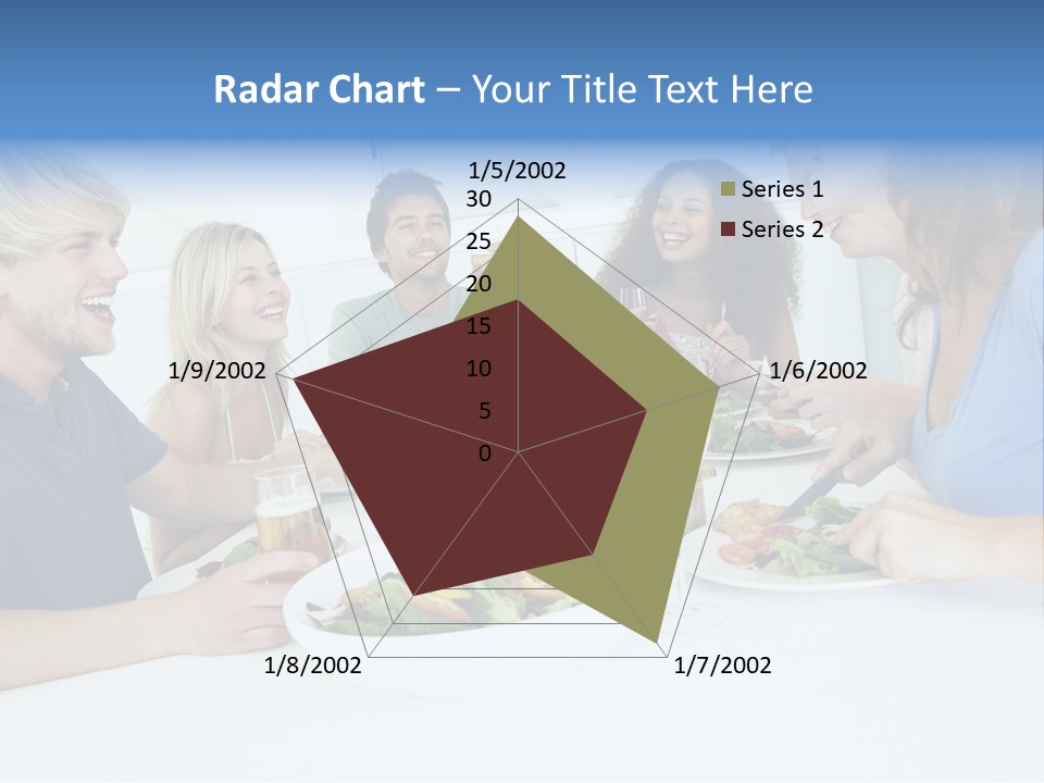 A Group Of People Sitting Around A Table Eating Food PowerPoint Template