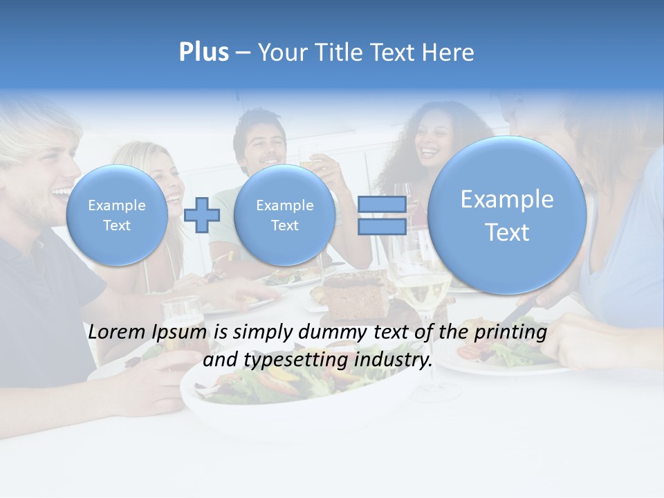 A Group Of People Sitting Around A Table Eating Food PowerPoint Template