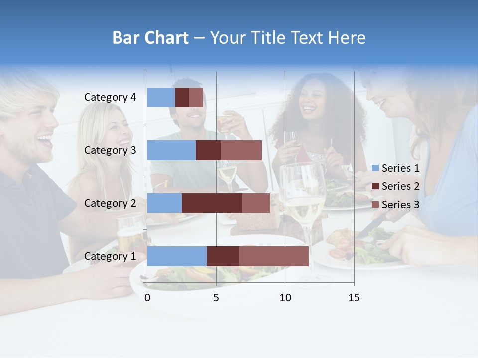 A Group Of People Sitting Around A Table Eating Food PowerPoint Template