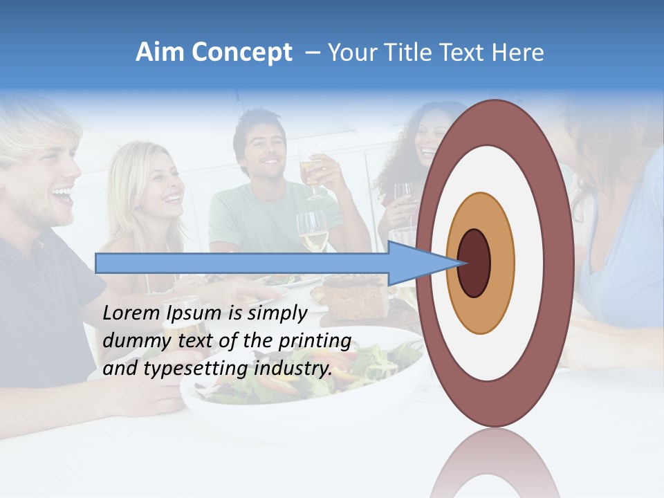 A Group Of People Sitting Around A Table Eating Food PowerPoint Template