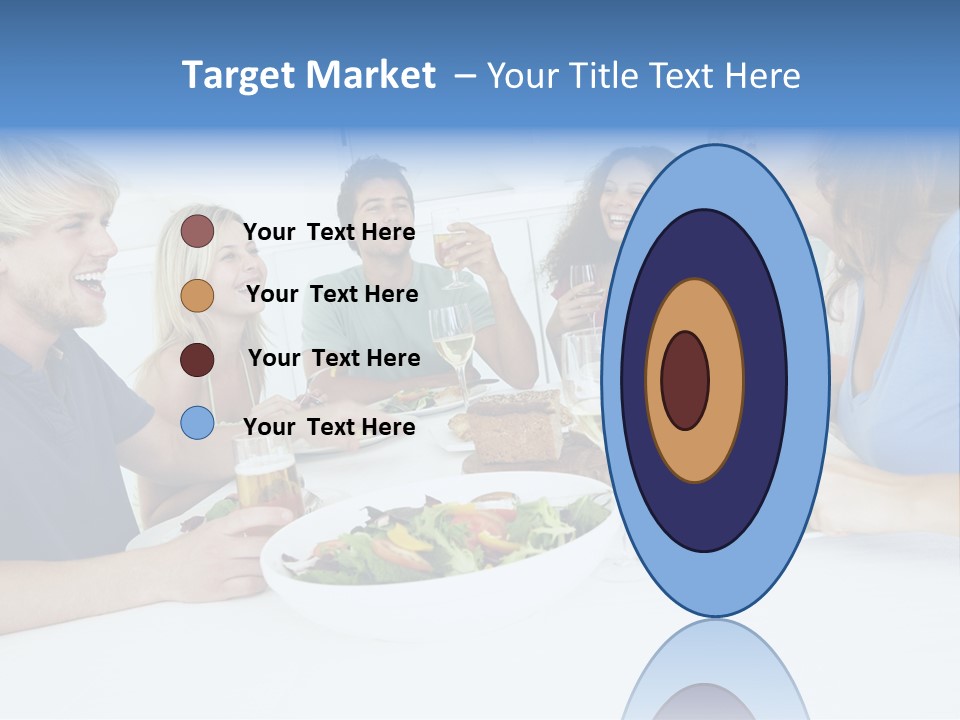 A Group Of People Sitting Around A Table Eating Food PowerPoint Template