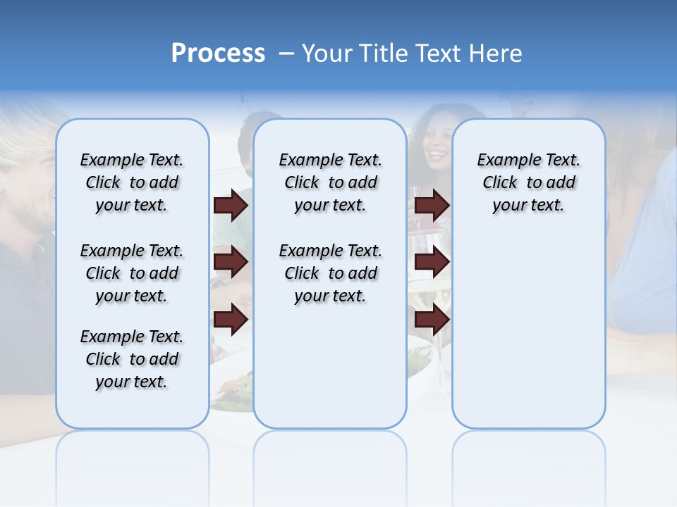 A Group Of People Sitting Around A Table Eating Food PowerPoint Template
