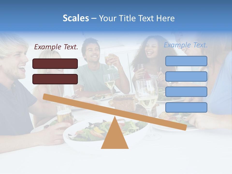 A Group Of People Sitting Around A Table Eating Food PowerPoint Template