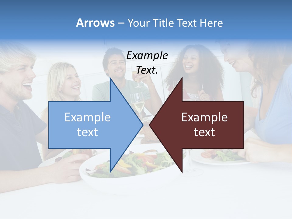 A Group Of People Sitting Around A Table Eating Food PowerPoint Template