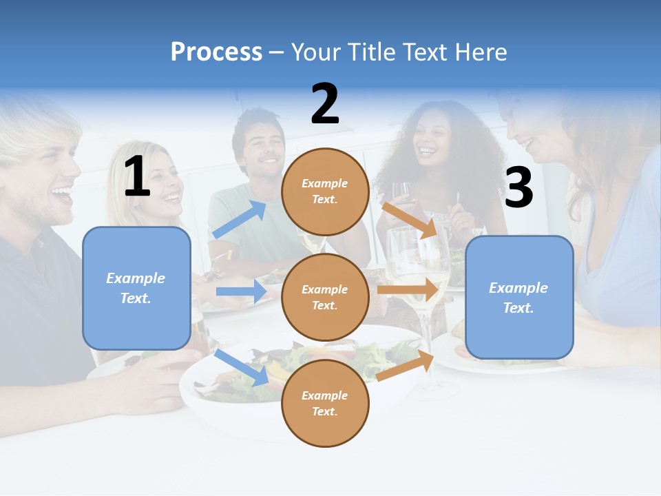 A Group Of People Sitting Around A Table Eating Food PowerPoint Template