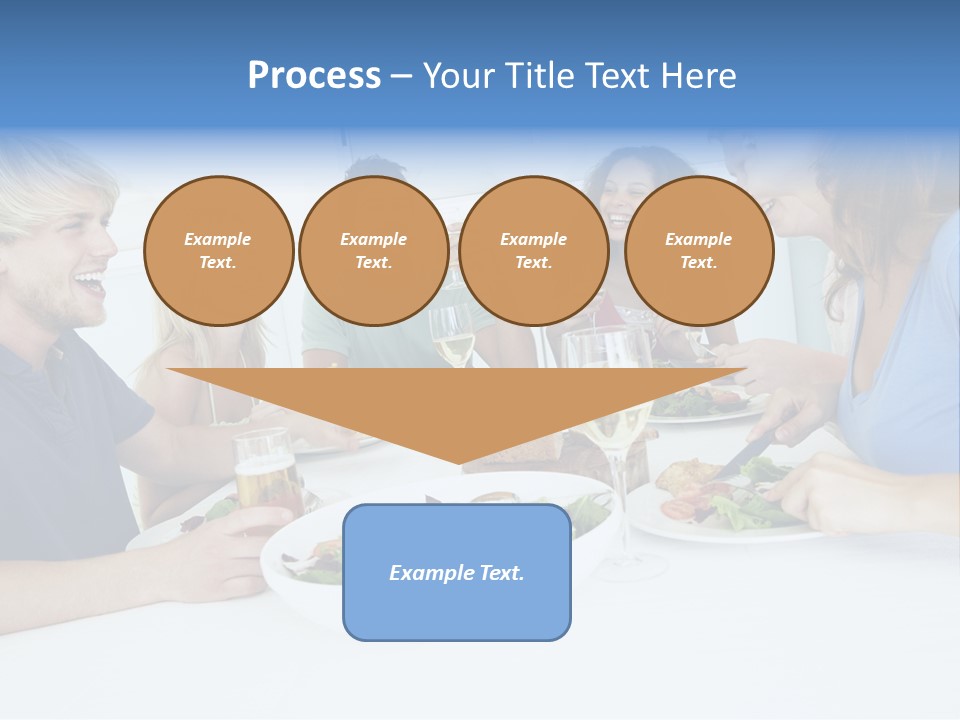A Group Of People Sitting Around A Table Eating Food PowerPoint Template