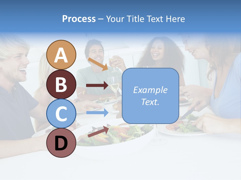 A Group Of People Sitting Around A Table Eating Food PowerPoint Template
