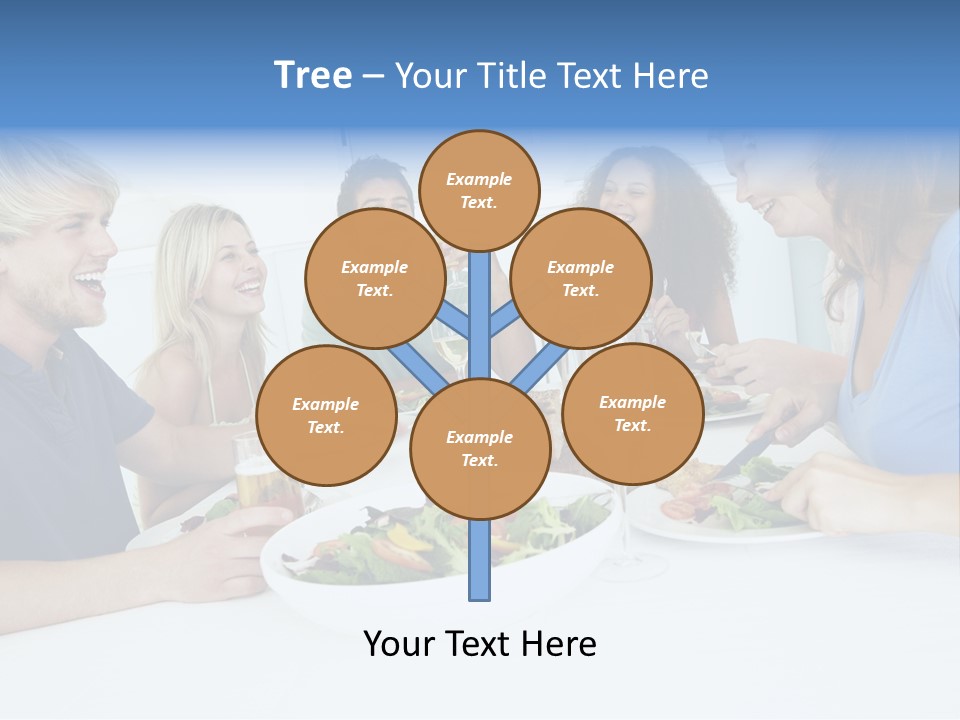 A Group Of People Sitting Around A Table Eating Food PowerPoint Template