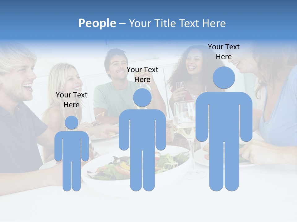 A Group Of People Sitting Around A Table Eating Food PowerPoint Template