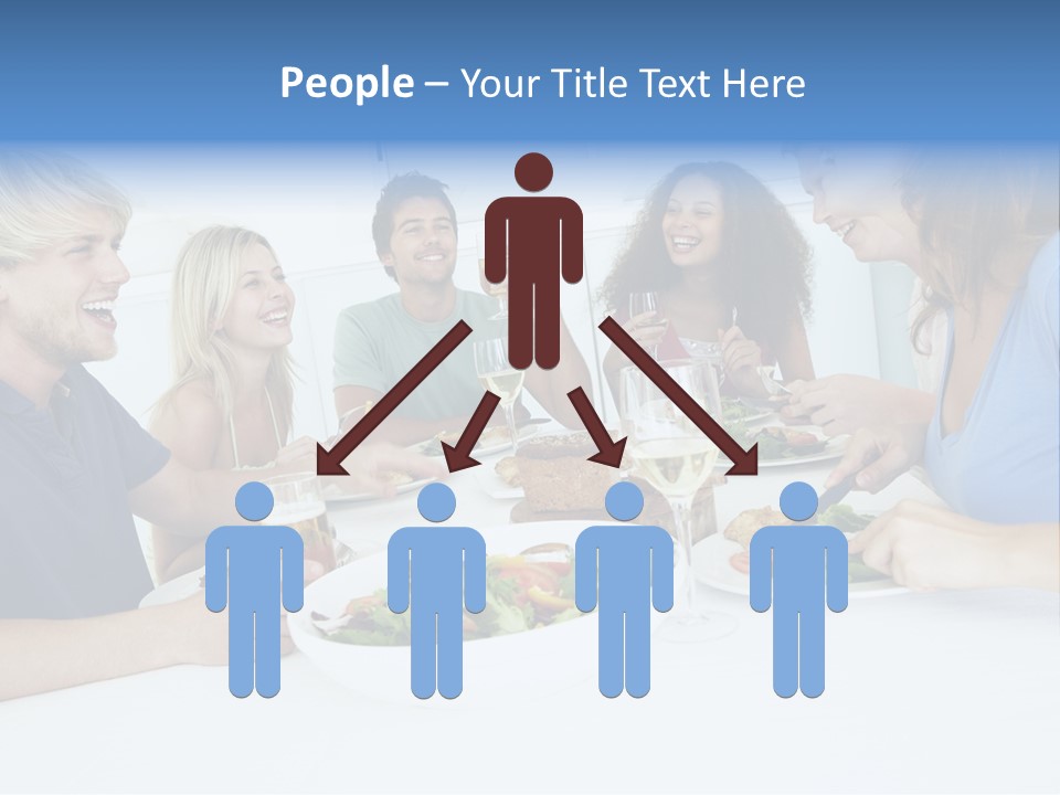 A Group Of People Sitting Around A Table Eating Food PowerPoint Template