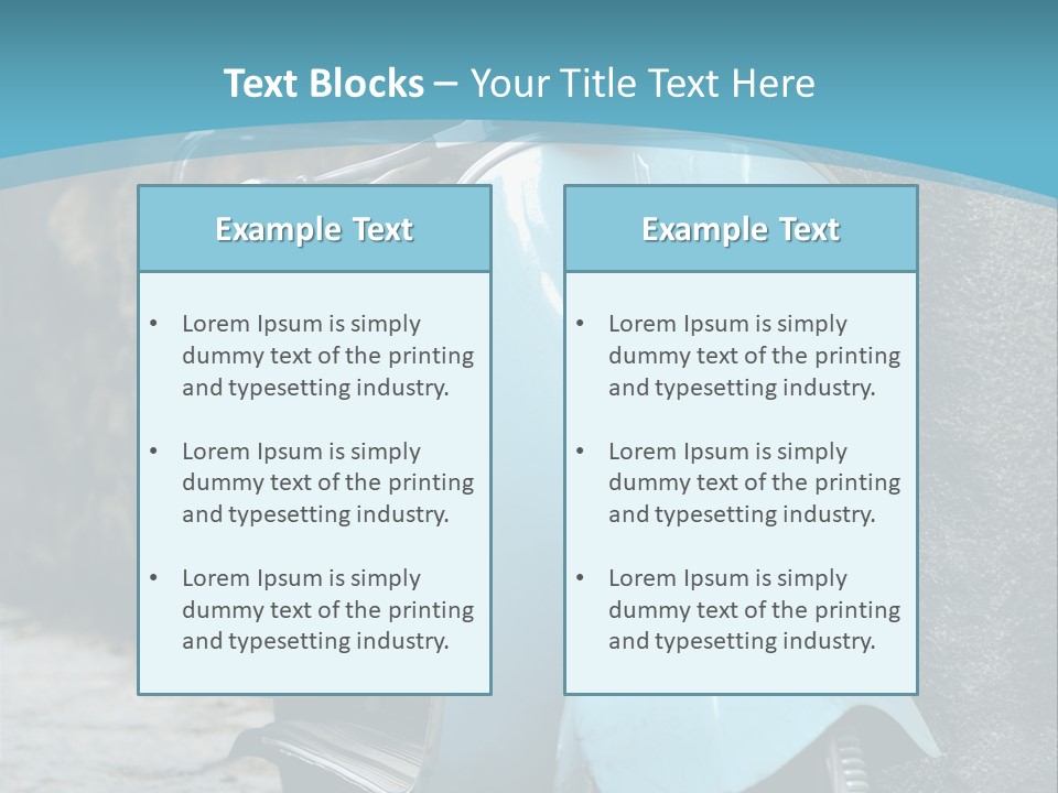 A Blue Motor Scooter Parked In Front Of A Stone Wall PowerPoint Template