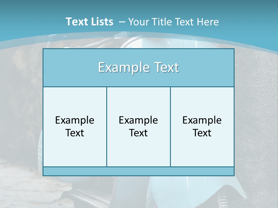 A Blue Motor Scooter Parked In Front Of A Stone Wall PowerPoint Template