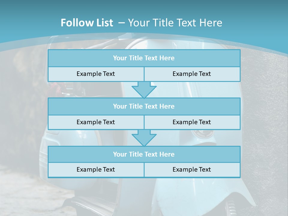 A Blue Motor Scooter Parked In Front Of A Stone Wall PowerPoint Template