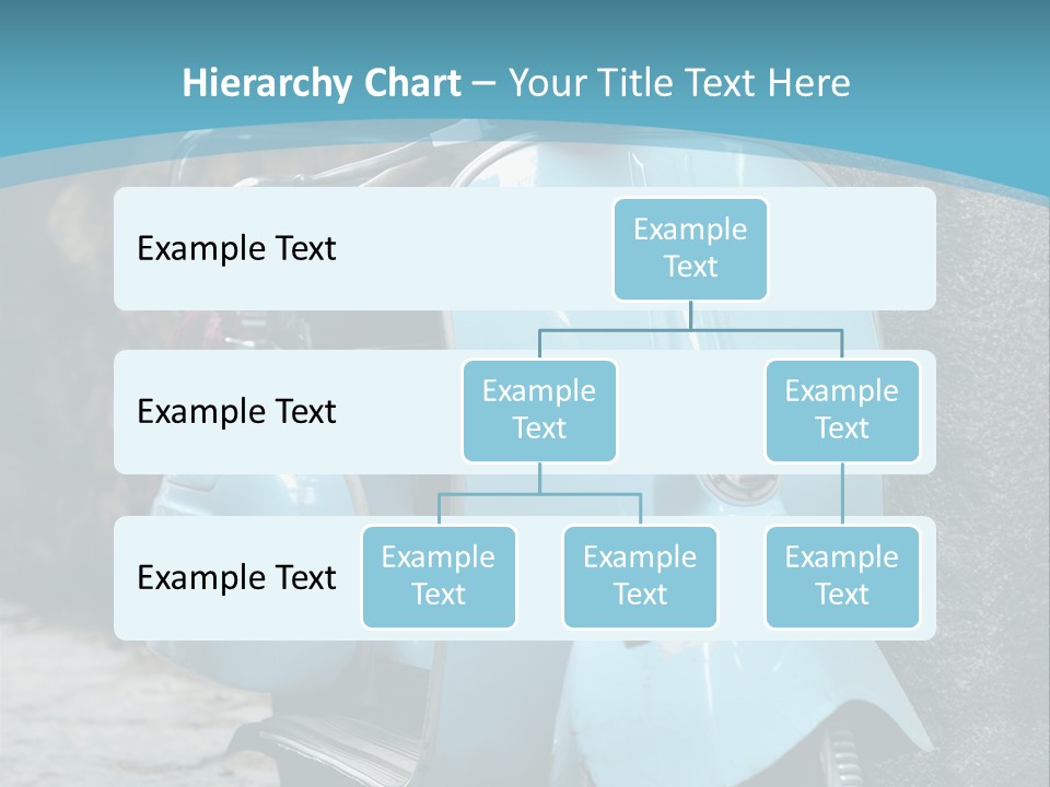 A Blue Motor Scooter Parked In Front Of A Stone Wall PowerPoint Template