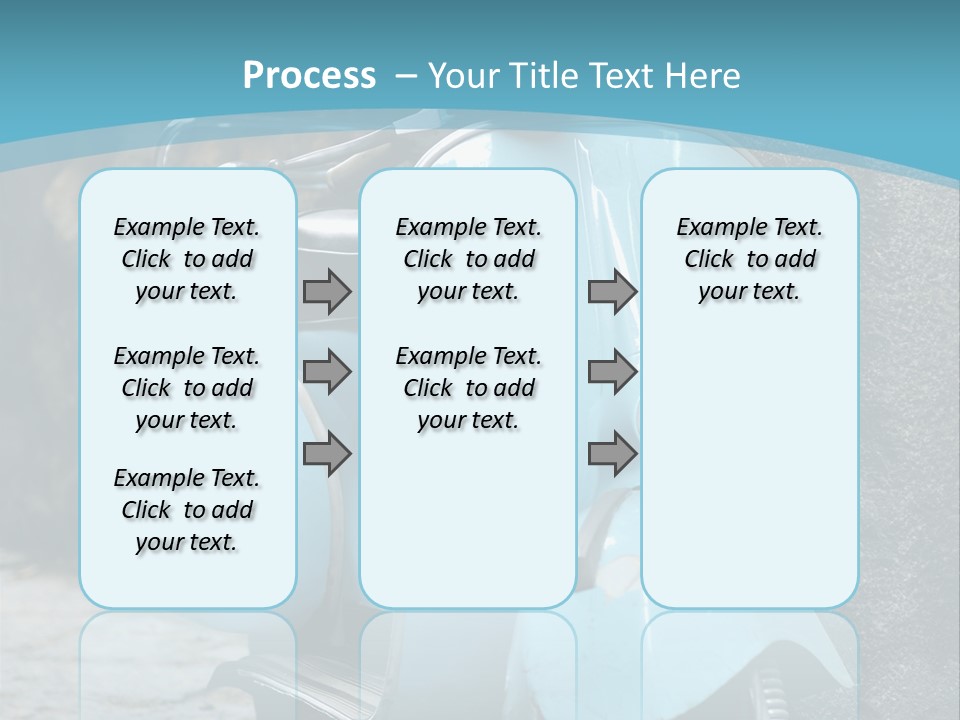 A Blue Motor Scooter Parked In Front Of A Stone Wall PowerPoint Template