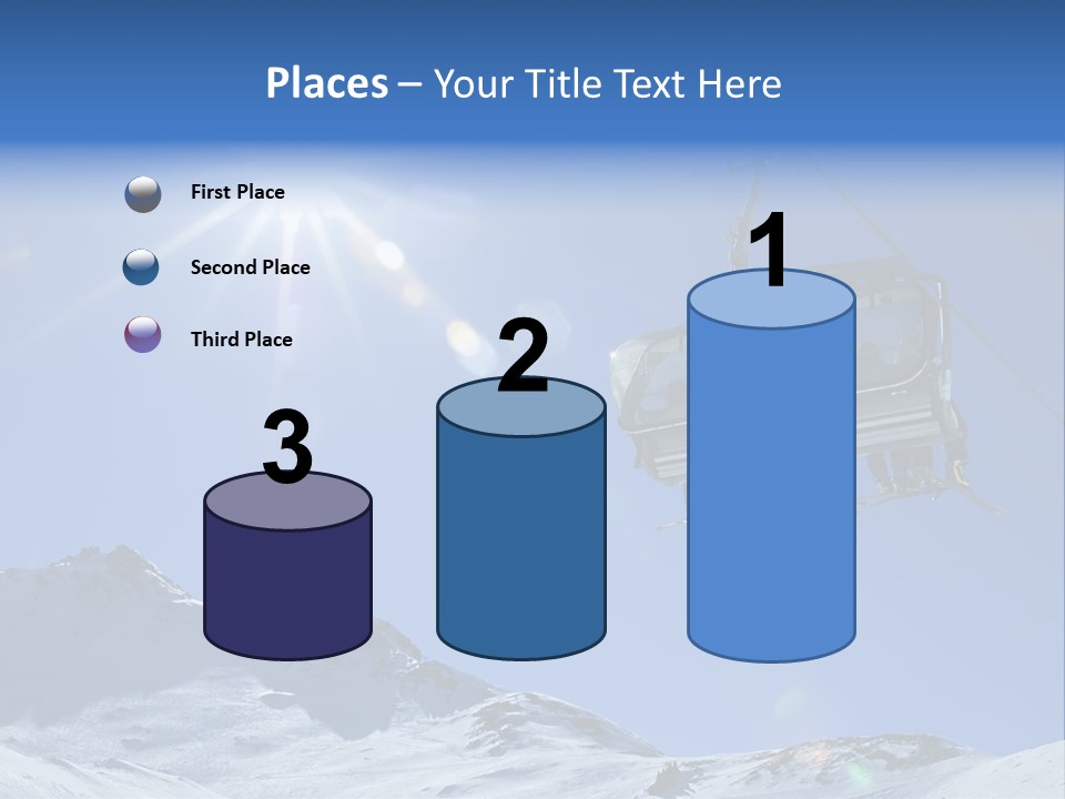 A Ski Lift With People On It In The Snow PowerPoint Template