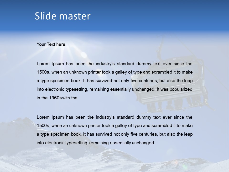 A Ski Lift With People On It In The Snow PowerPoint Template