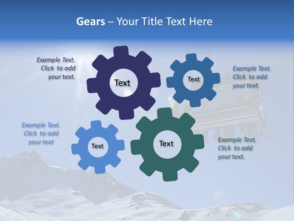A Ski Lift With People On It In The Snow PowerPoint Template