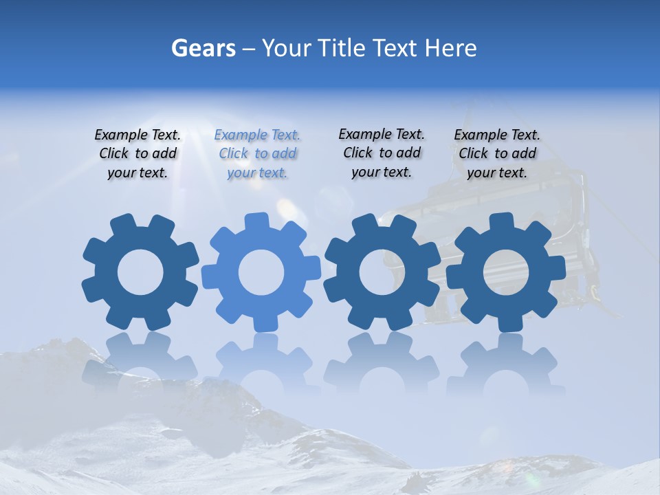 A Ski Lift With People On It In The Snow PowerPoint Template