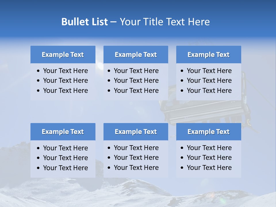 A Ski Lift With People On It In The Snow PowerPoint Template