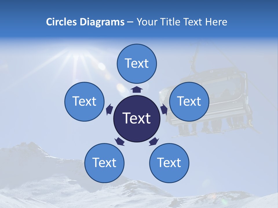 A Ski Lift With People On It In The Snow PowerPoint Template