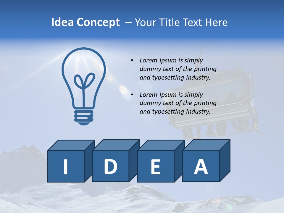 A Ski Lift With People On It In The Snow PowerPoint Template