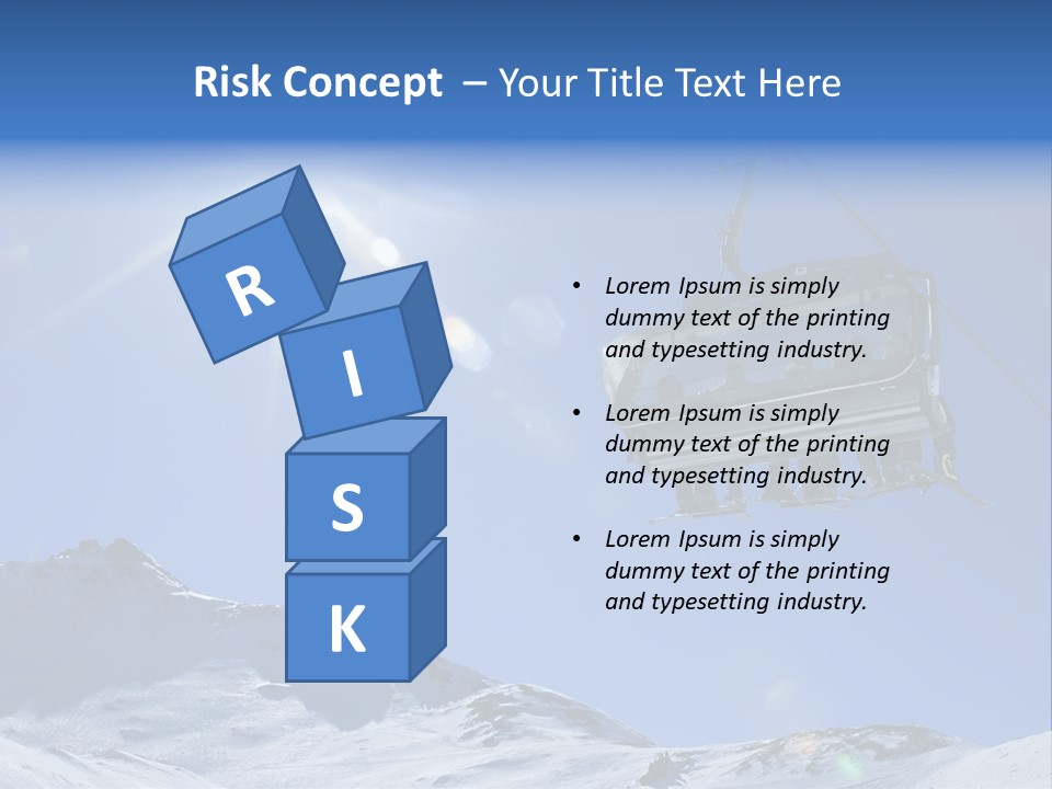 A Ski Lift With People On It In The Snow PowerPoint Template