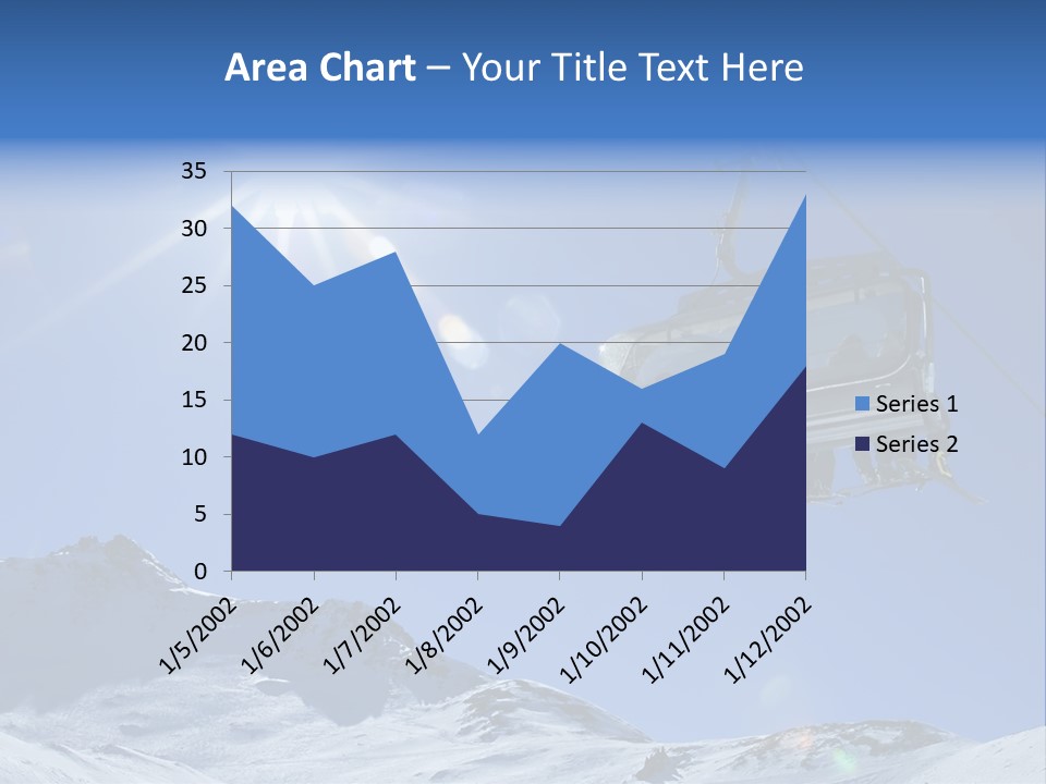 A Ski Lift With People On It In The Snow PowerPoint Template