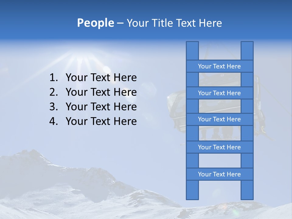 A Ski Lift With People On It In The Snow PowerPoint Template