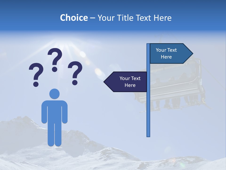 A Ski Lift With People On It In The Snow PowerPoint Template