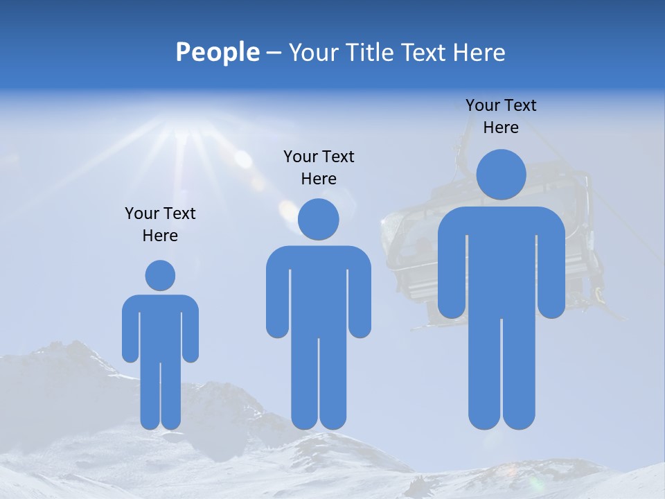 A Ski Lift With People On It In The Snow PowerPoint Template