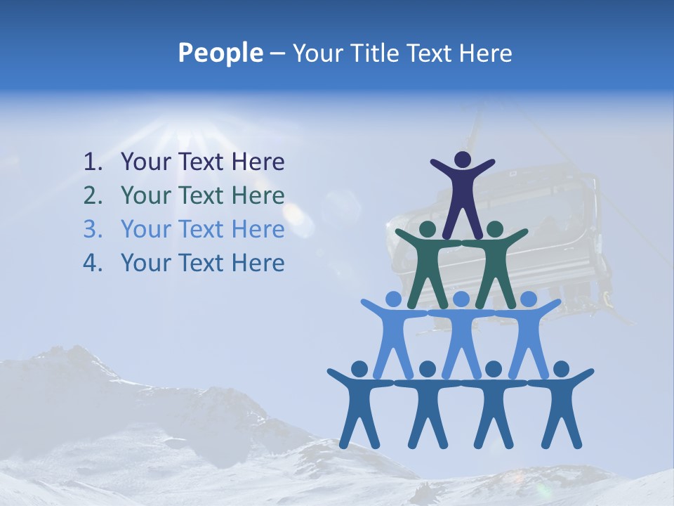 A Ski Lift With People On It In The Snow PowerPoint Template