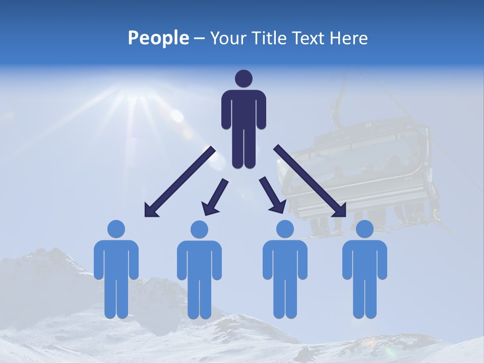 A Ski Lift With People On It In The Snow PowerPoint Template