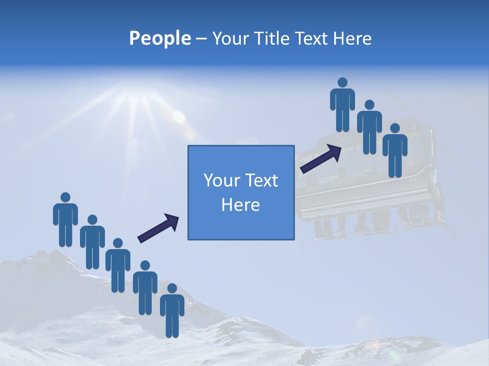 A Ski Lift With People On It In The Snow PowerPoint Template
