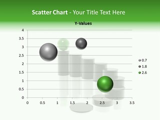 A Group Of Cylinders With A Green Ball On Top Of Them PowerPoint Template