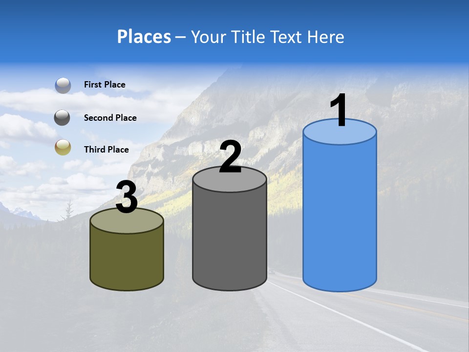 A Road With A Mountain In The Background PowerPoint Template