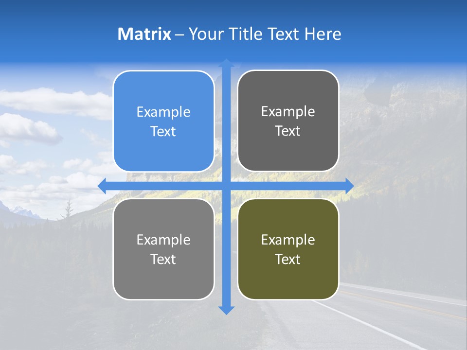 A Road With A Mountain In The Background PowerPoint Template