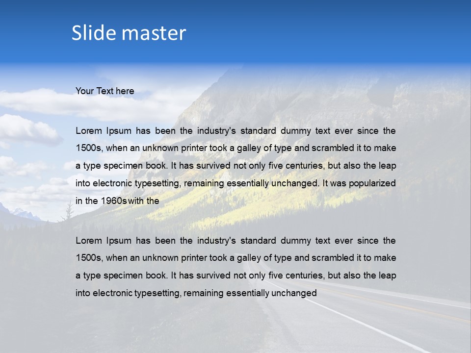 A Road With A Mountain In The Background PowerPoint Template