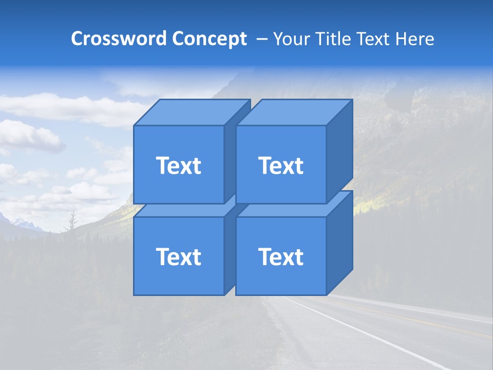 A Road With A Mountain In The Background PowerPoint Template